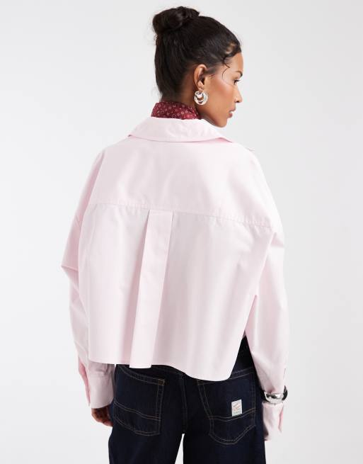 & Other Stories cropped boxy shirt in pink, 4 of 4