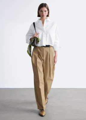 & Other Stories cropped boxy shirt in white