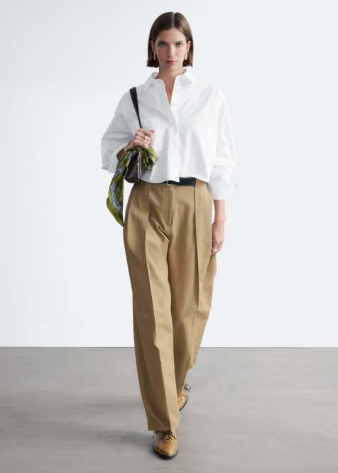 & Other Stories cropped boxy shirt in white - view 1