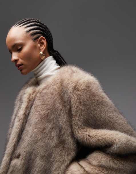 & Other Stories cropped faux fur jacket in beige - view 1