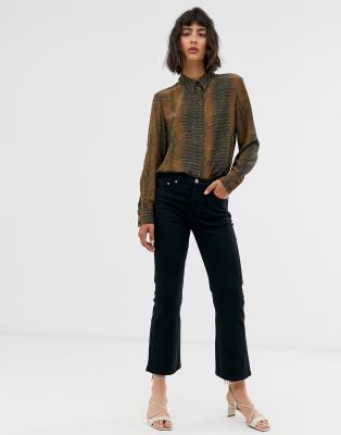 cropped kick flare pants