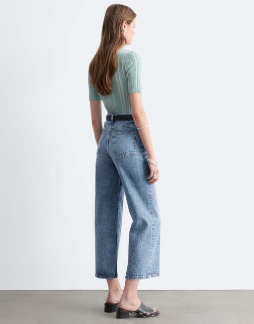 & Other Stories - Cropped jeans met wijde pasvorm in middenblauwe vitnage wassing , 4 van 4