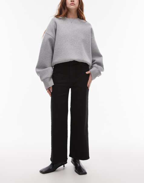 & Other Stories - Cropped jeans met wijde pijpen en stretch in zwarte spoelwassing - view 1