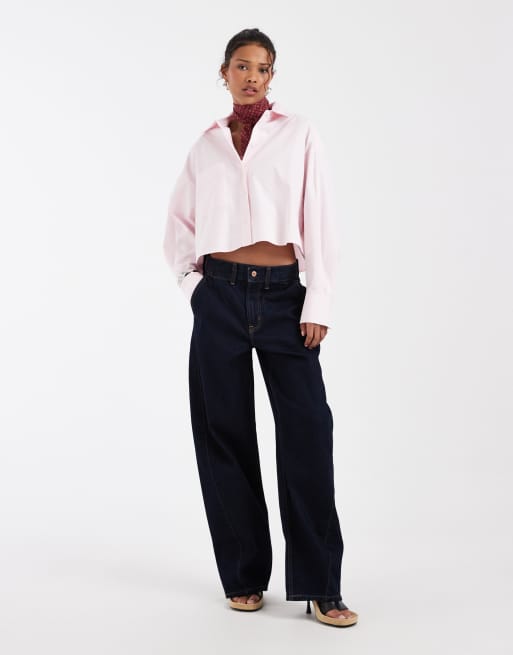 & Other Stories - Cropped recht overhemd in roze, 2 van 4