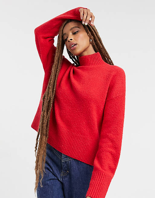 & Other Stories cropped sweater in red