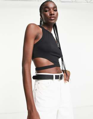 & Other Stories - Cropped-Trägertop in Schwarz mit Cut-Out