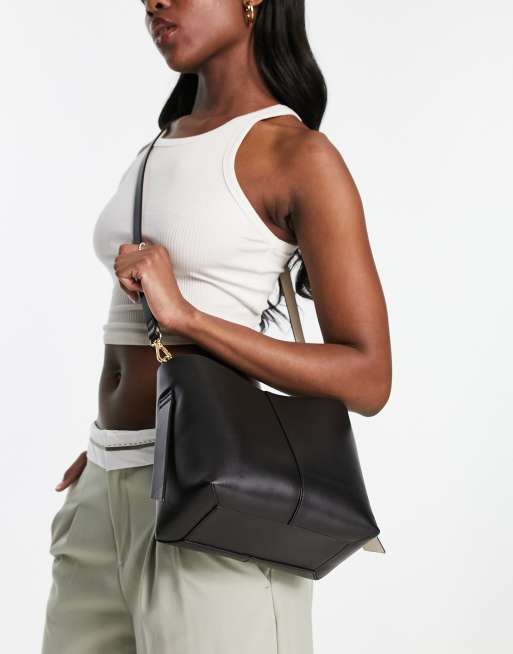  Other Stories cross body bucket bag in black