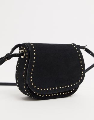 black crossbody saddle bag