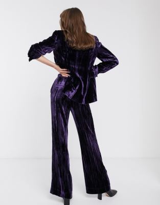 crushed velvet pant suit