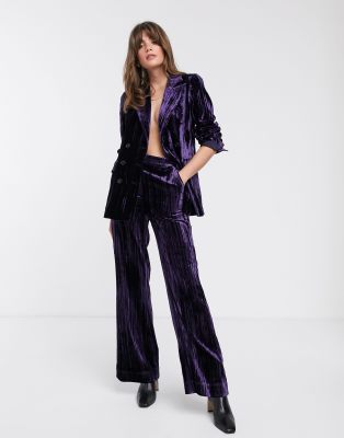 crushed velvet pant suit