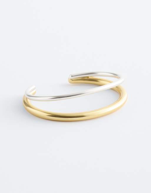 & Other Stories cuff bracelet in silver and gold multi, 3 of 3