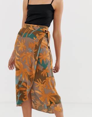 palm leaf wrap skirt