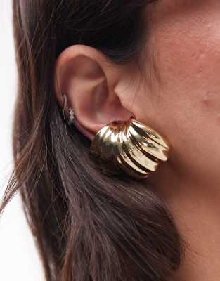 & Other Stories & Other Stories curved shell earrings in gold
