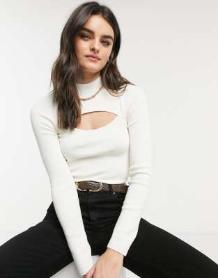 long sleeve cut out top