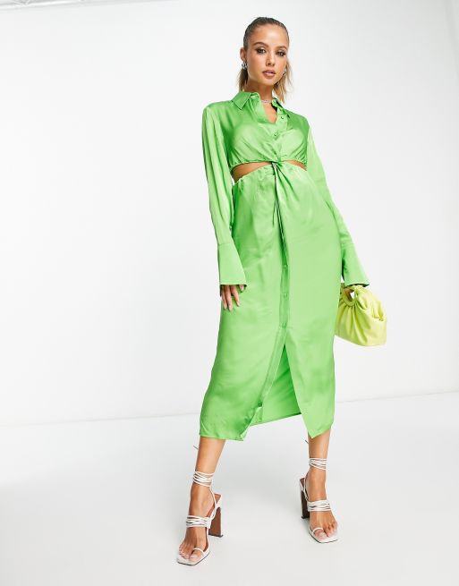 & Other Stories cut out midi dress in green | ASOS