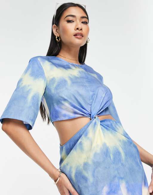 Other Stories cut out waist mini dress in tie dye ASOS