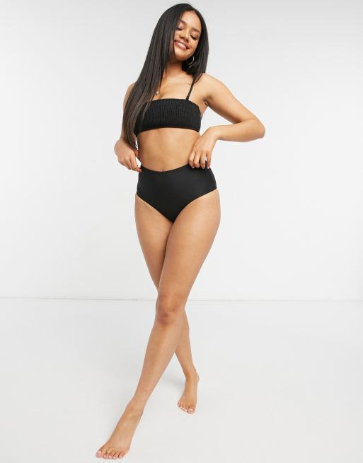 & Other Stories – Czarna góra od bikini z dekoltem bandeau, 4 z 4