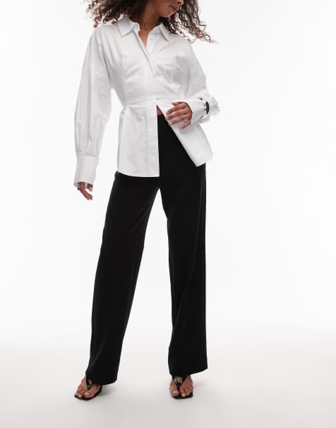 & Other Stories tailored flared trousers in black