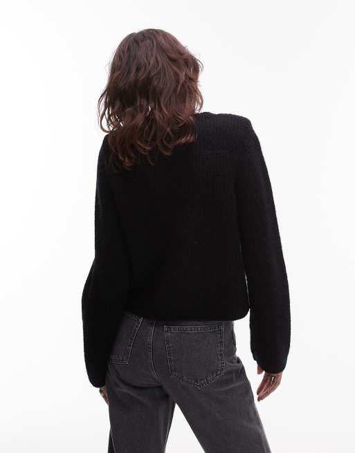 & Other Stories – Czarny kardigan z wełny i wełny alpaki z kieszeniami – tylko w ASOS, 4 z 4