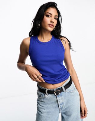 & Other Stories racer back vest top in blue - ASOS Price Checker