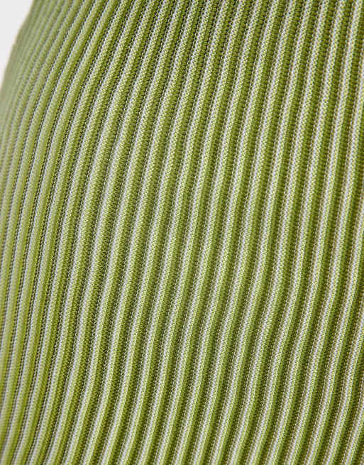 & Other Stories - Débardeur côtelé à décolleté plongeant en V - Vert olive, 8 de 8
