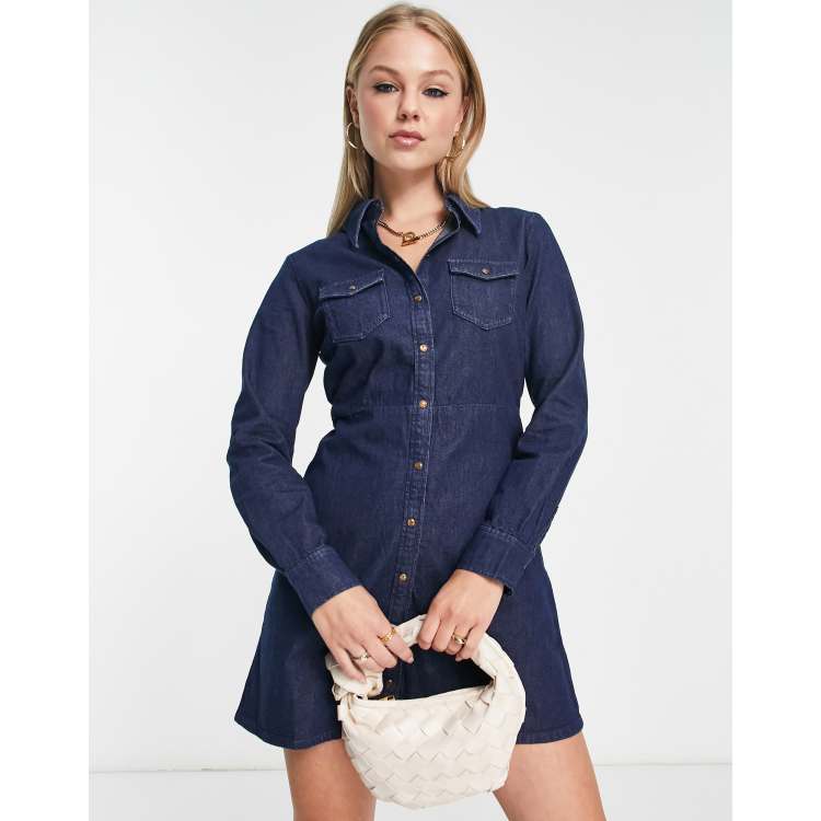 Long sleeve clearance dark denim dress