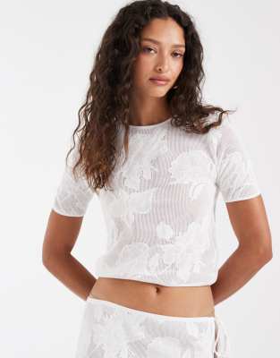 & Other Stories devore floral top in white - part of a set