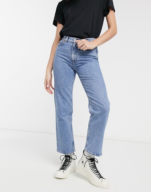 & Other Stories Dimitri high waist mom jeans in mid blue wash