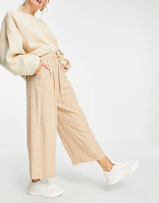 & Other Stories disty floral culottes in beige