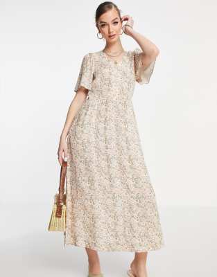 & Other Stories & Other Stories disty floral print button midi dress in multi - MULTI