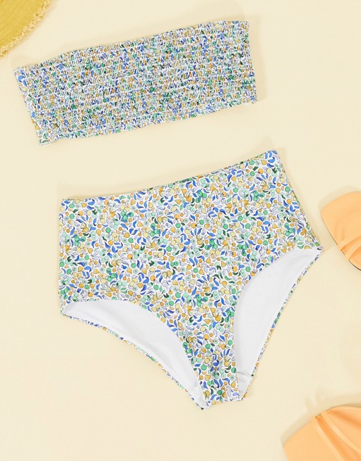 & Other Stories ditsy floral print high-waist bikini briefs in multi