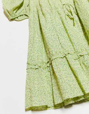 green ditsy dress