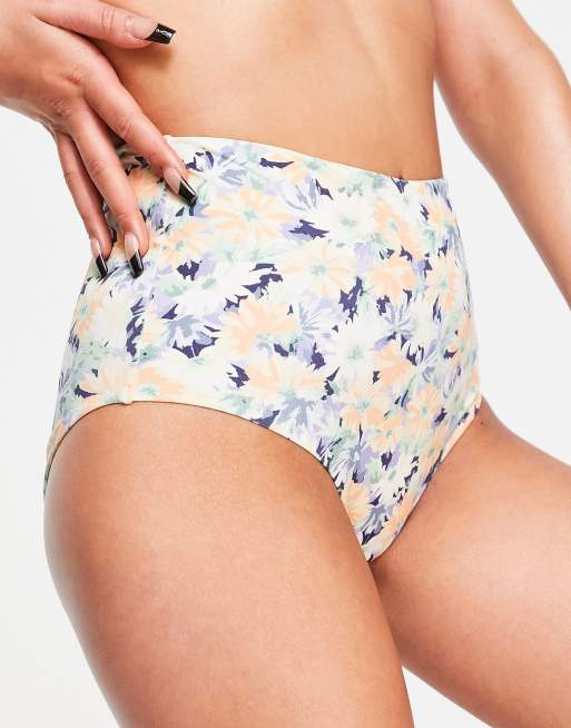 & Other Stories – Dół od bikini z podwyższonym stanem w kolorowy kwiatowy wzór - MULTI