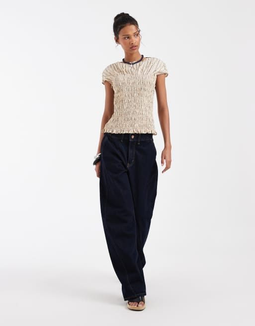 & Other Stories - Doorschijnende top met beige strepen, 2 van 4