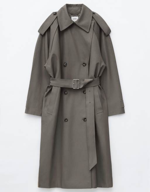 & Other Stories doppelreihiger Trenchcoat mit Gürtel in Taupe, 2 von 5