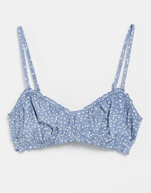 & Other Stories dot print bikini set in blue, 2 of 3