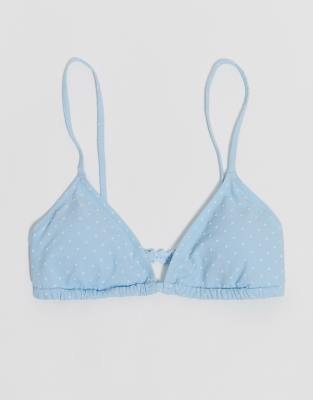 light blue triangle bikini top