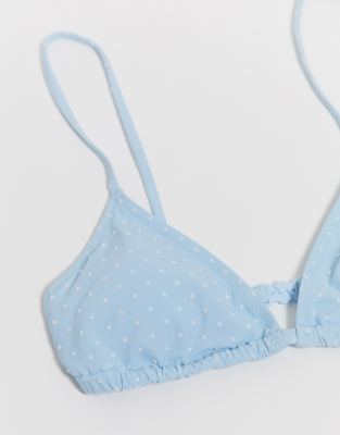 light blue polka dot bikini