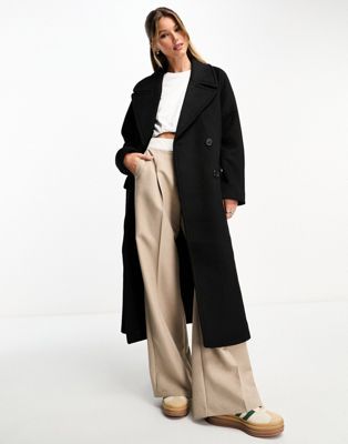 Other Stories Single-breasted Belted Coat In Black