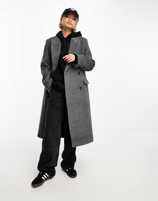 Black wool sales midi coat