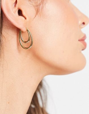 & Other Stories double hoop earrings in gold