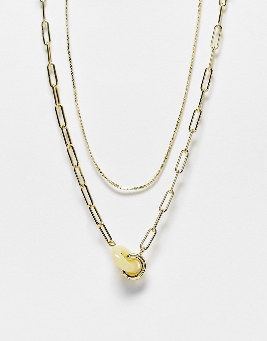 & Other Stories double layer necklace in gold