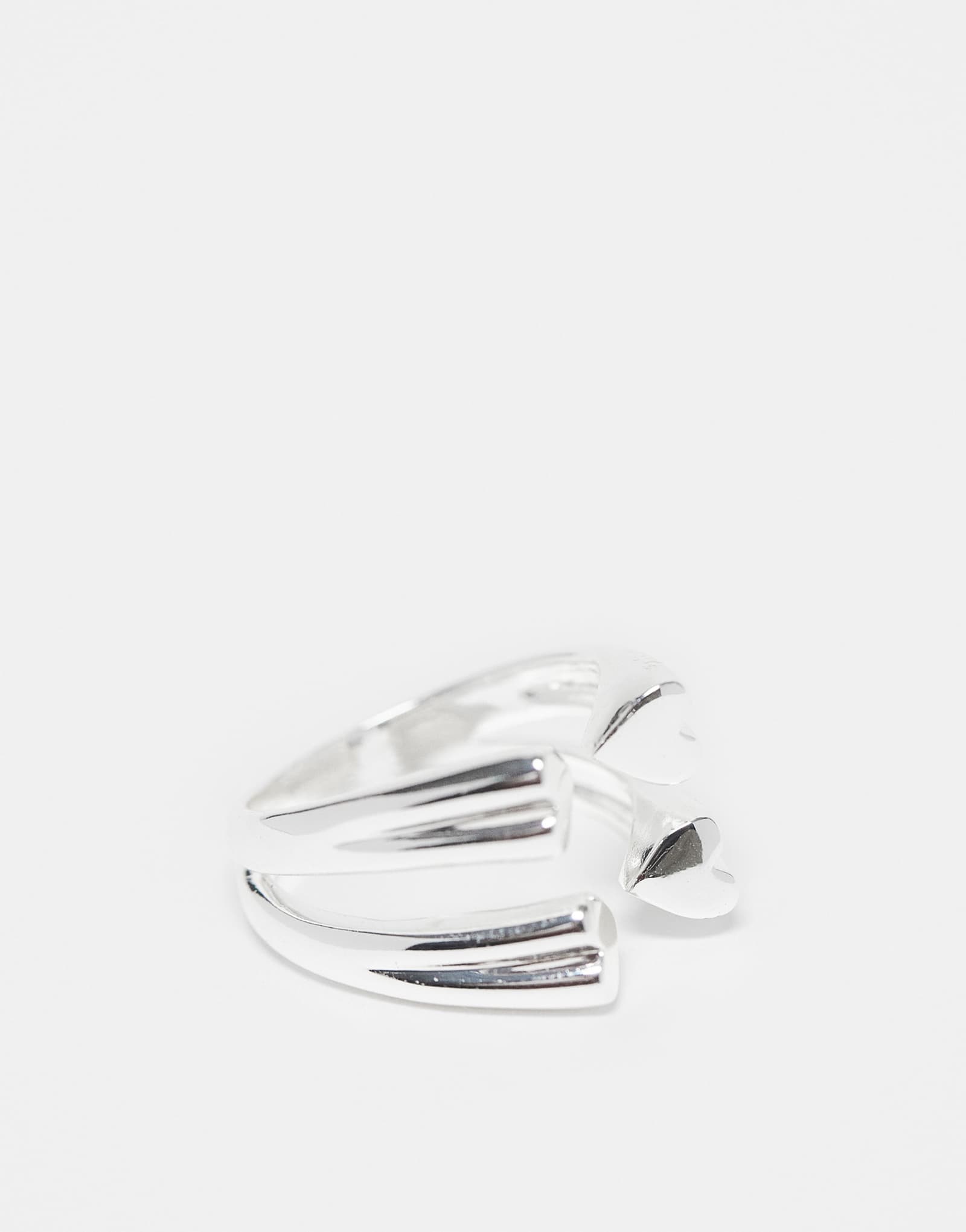 &Other Stories серебряное кольцо с двойным открытым сердцем