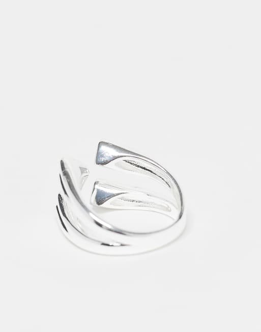 & Other Stories double open heart ring in silver, 3 of 3