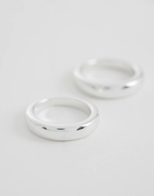 & Other Stories double stacking ring in silver , 2 of 3