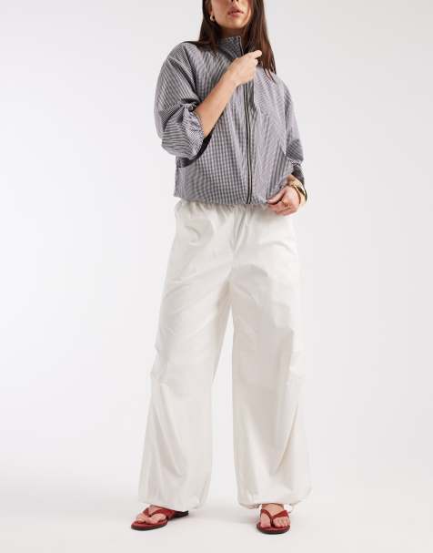 & Other Stories drawstring balloon shape cotton pants in off white - view 1