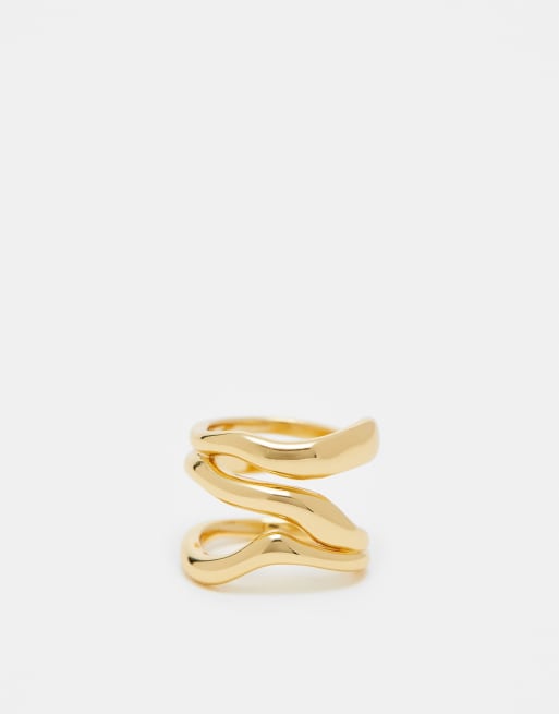 & Other Stories – Dreischichtiger Ring in Goldoptik 