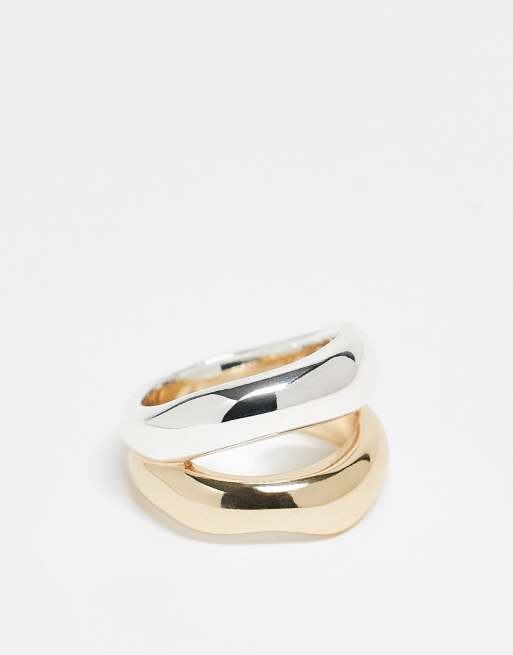& Other Stories - Drievoudig gestapelde ring in goud en zilver