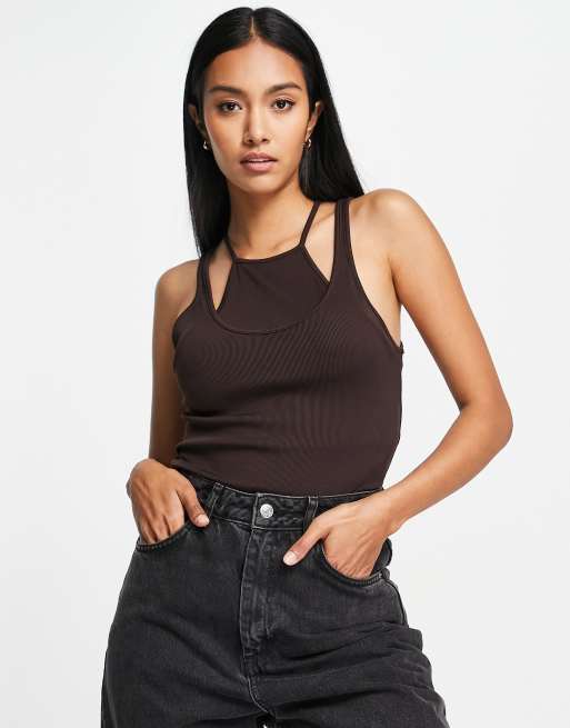 & Other Stories - Dubbellaagse tanktop in bruin