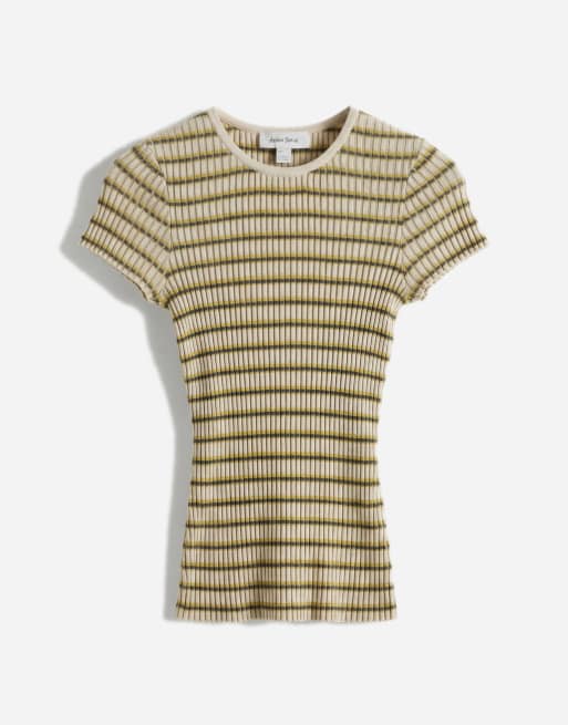 & Other Stories – Dzianinowy T-shirt w zielone paski, 5 z 7